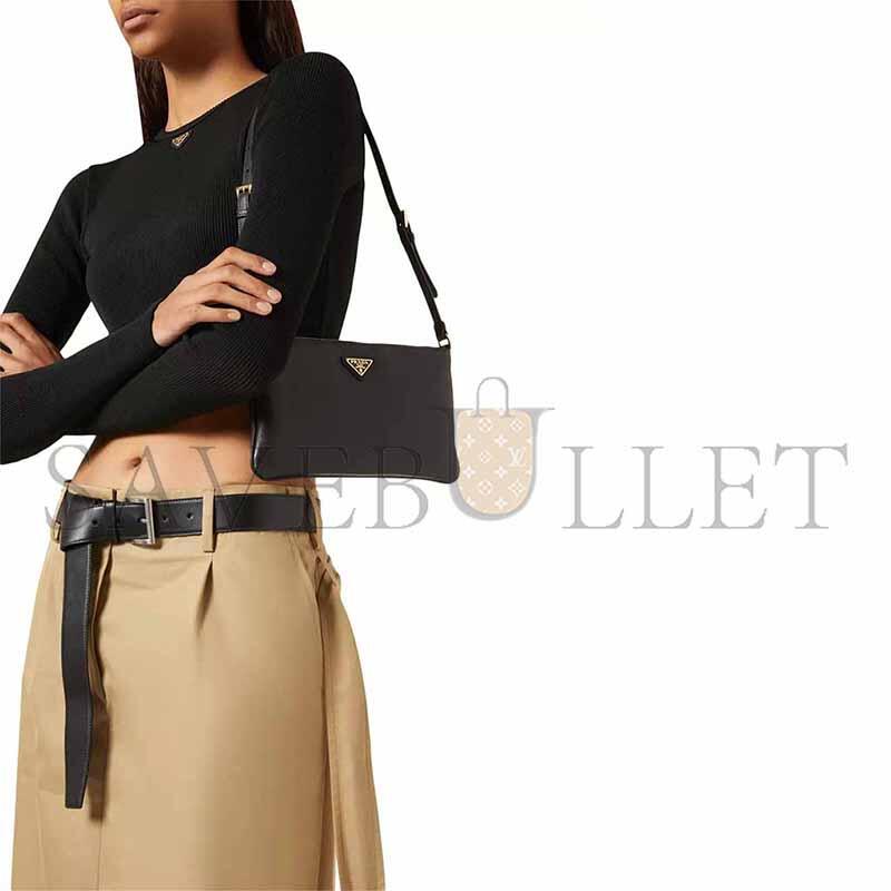 Pra*a small envelope shoulder bag in grained leather 1ne545 (24*14cm)